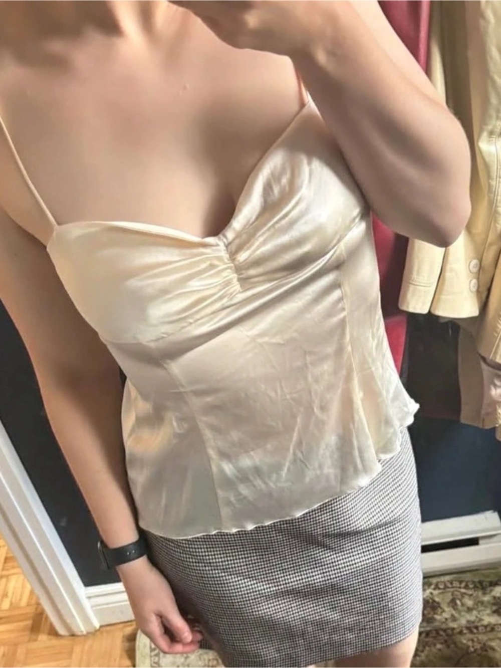 Vintage Armani Collezioni Silk Camisole in Cream Size 44